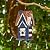 Glitzhome 12.25" H Patriotic Solid Wood Hanging Birdhouse for Outside, Decorative Pet Cottage Villa Distressed Wooden Bird House with 3D Star for Garden Patio Backyard