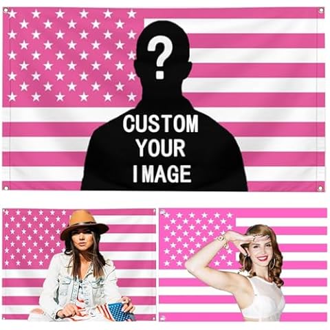 Customisable Pink American Flag for Decor Cover