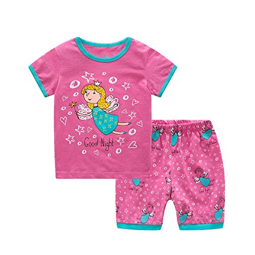 MyFav Little Girls' Short Pajamas Cute Flower Fairy Summer Nightwear