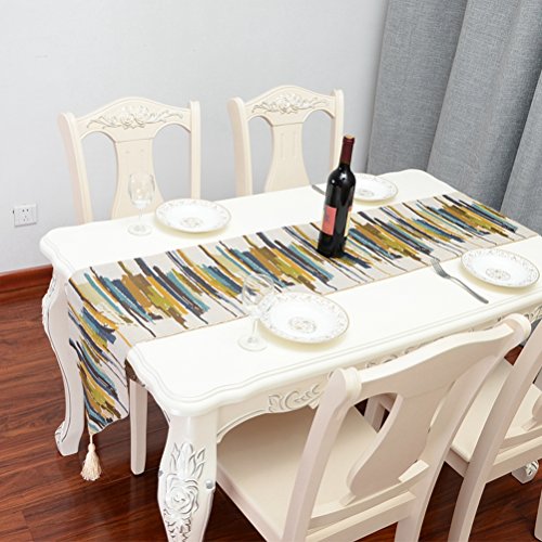 Multi-Size Stripe Printing Table Runner Livebycare With Tassels Stripe Polyamide Polyester Table Runners Tea Table Decoration 13 X 48 Inches #TOP4