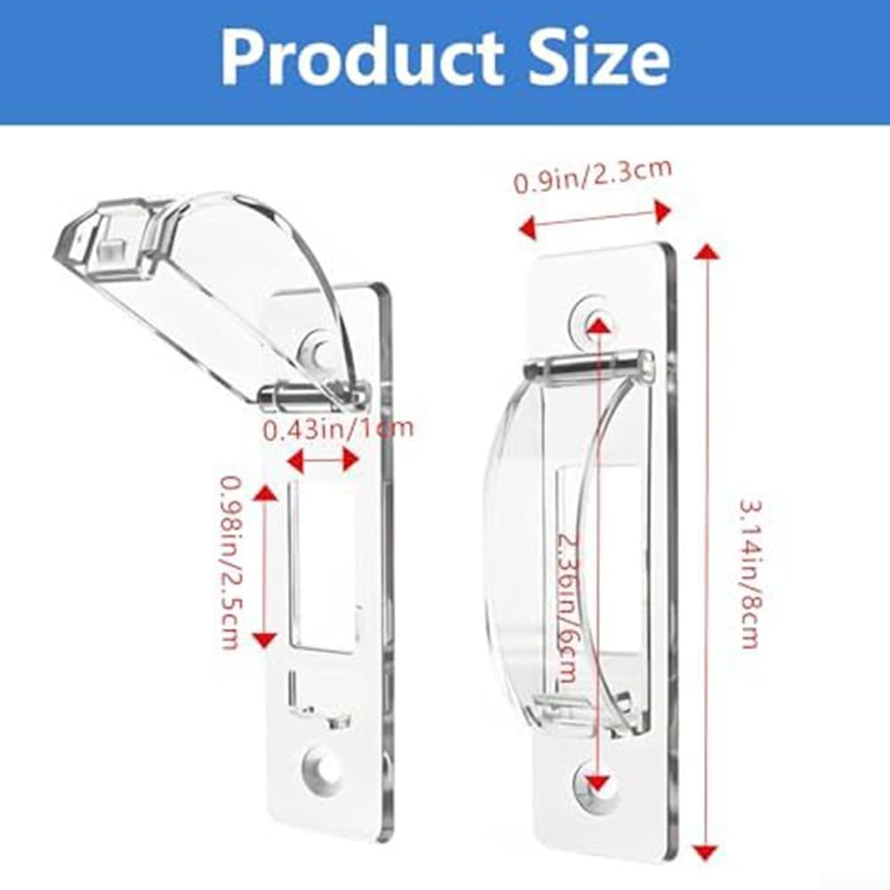 Protector de interruptor de luz transparente, paquete de 2 cubiertas a prueba de niños, bloqueo de seguridad transparente para bloquear palancas accidentales, construcción de ABS resistente para el