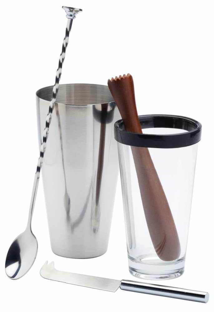 BarCraftMojito Kit, 5 Piece Cocktail Making Set, Green