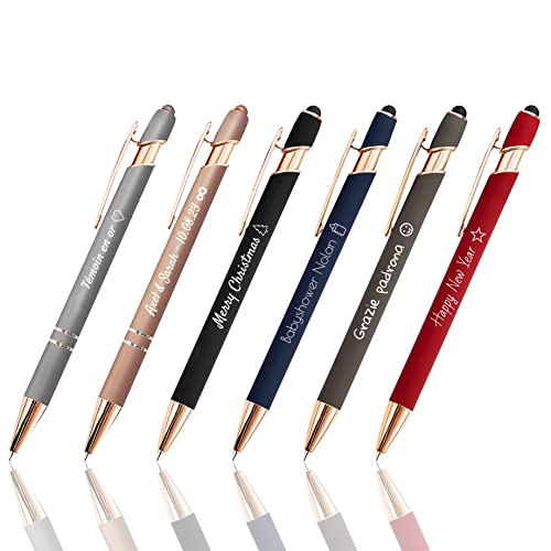 Stylo 2 en 1 Personnalisable Rose Gold Édition Cuivre, Stylo avec votre texte personnalisé de haute qualité (Rose Gold Édition Cuivre, 1)