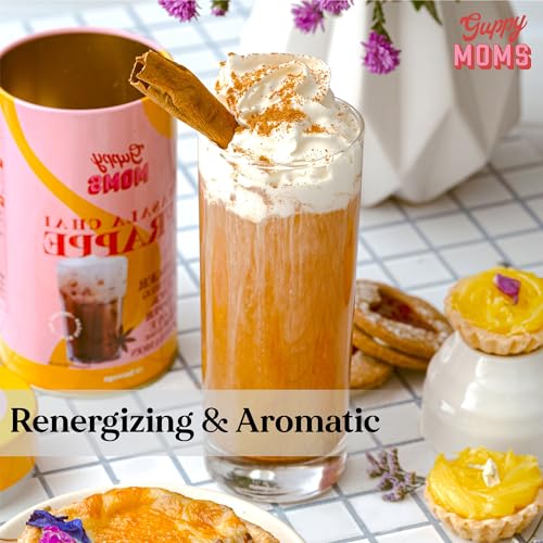 Image of Guppy Moms Masala Chai Frappe | Infused with Ginger, Black Pepper, Nutmeg & Aromatic Masala Granules | 200g Premix Masala Flavor Frappe Tea