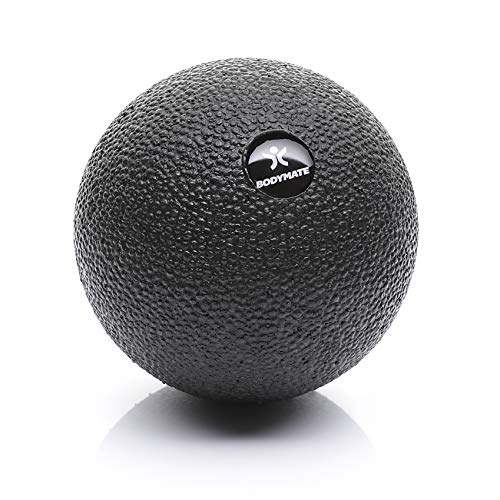 BODYMATE Faszien-Ball Durchmesser 8cm Schwarz, Selbstmassage-Ball klein Faszientraining Massagebälle Fuß-Massage Triggerball 3