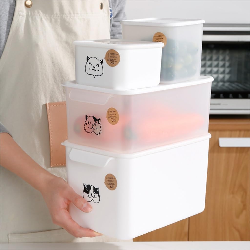 Frischhaltedosen Haushaltslebensmittel-Frischhaltebox, versiegelt mit Deckel, rechteckige Kühlschrankaufbewahrung, Frischhalte-Aufbewahrungsbox Organizer Kühlschrank ( Color : White , Size : 2.6L )