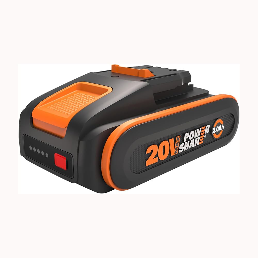 WORX WA3639 Batteria agli ioni di litio PowerShare 20V 2.0Ah con indicatore di carica e protezione da sovraccarico