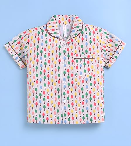Image of Toonyport Kids Cotton Print Pyjama Set, Short Sleeve Shirt with Shorts