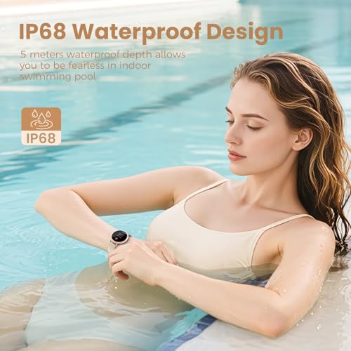 KEEPONFIT Smart Watches for Women Android/iPhone, IP68 Waterproof Fitness Tracker with Bluetooth Calls(Answer&Make), Activity Pedometer/Heart Rate/SpO2 Monitor/100+ Sports Model DR05 Pink の商品画像 5