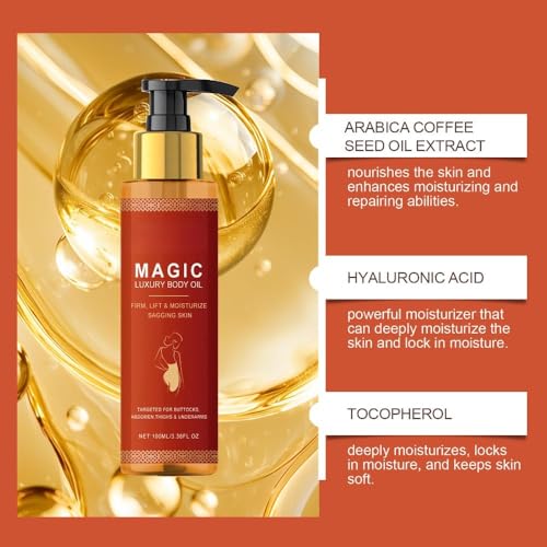 Aureva-Magic Body Oil, 2 Stück, straffendes Körperöl, für Gesäß, Bauch, Oberschenkel und Arme
