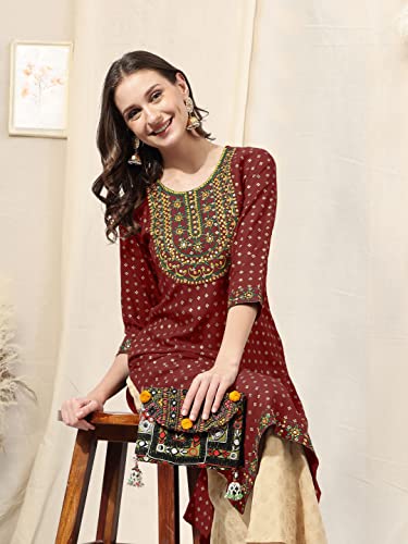 Image of MIRCHI FASHION Women's Straight Fit Paisley Printed And Embellished Kurta Set with Dupatta and Trouser