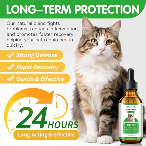 Antibiotics for Cats, Pet Antibiotics Supplement, Cat Antibiotics, Helps Maintain Normal Immune Function, Skin & Coat Health, and Digestive Comfort, Pet Health Supplement for All Breeds and Ages, 60ML - Image 4