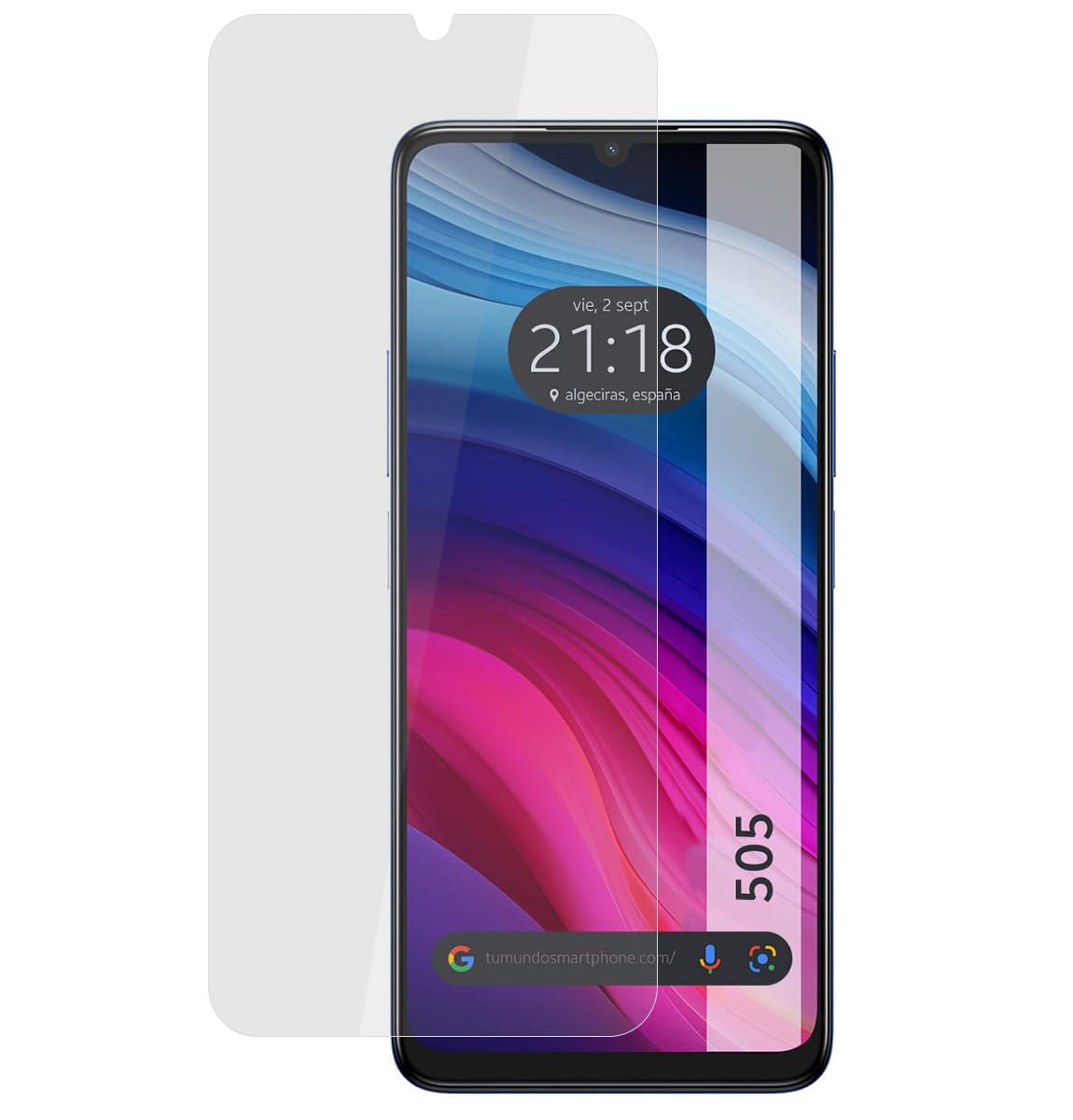 REY Verre Trempé 3D Pour TCL 505 4G, Noir, Protecteur D'écran Qualité