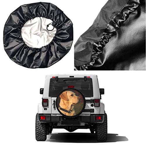 Image of Golden Lab Labrador Retriever Family Loyal Hunting Dog Spare Tire Cover Dust-Proof Wheel Tire Cover Fit Trailer, RV, SUV and Many Vehicle 16 Inch