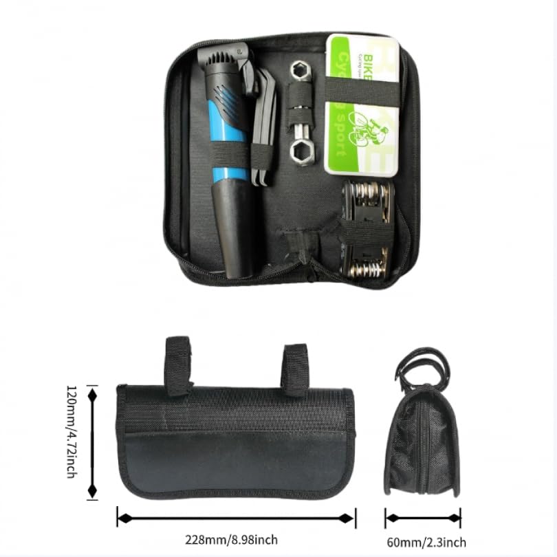 Tobefore Bike Tools, Bike Repair Kit for Camping and Travel Essential, 8-in-1 Bicycle Tool Kit for Road & Mountain Bikes Black canvas bag