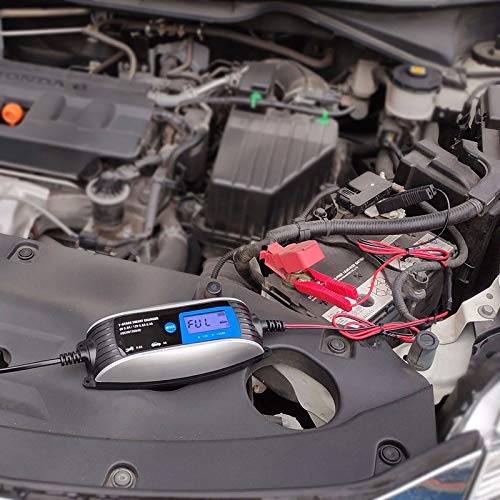 Carica Batteria per Auto,Caricabatterie Auto Caricabatterie 6V / 12V 0.8A 4A Moto Plug batteria for auto 7-Stage intelligente automatico impermeabile caricatore