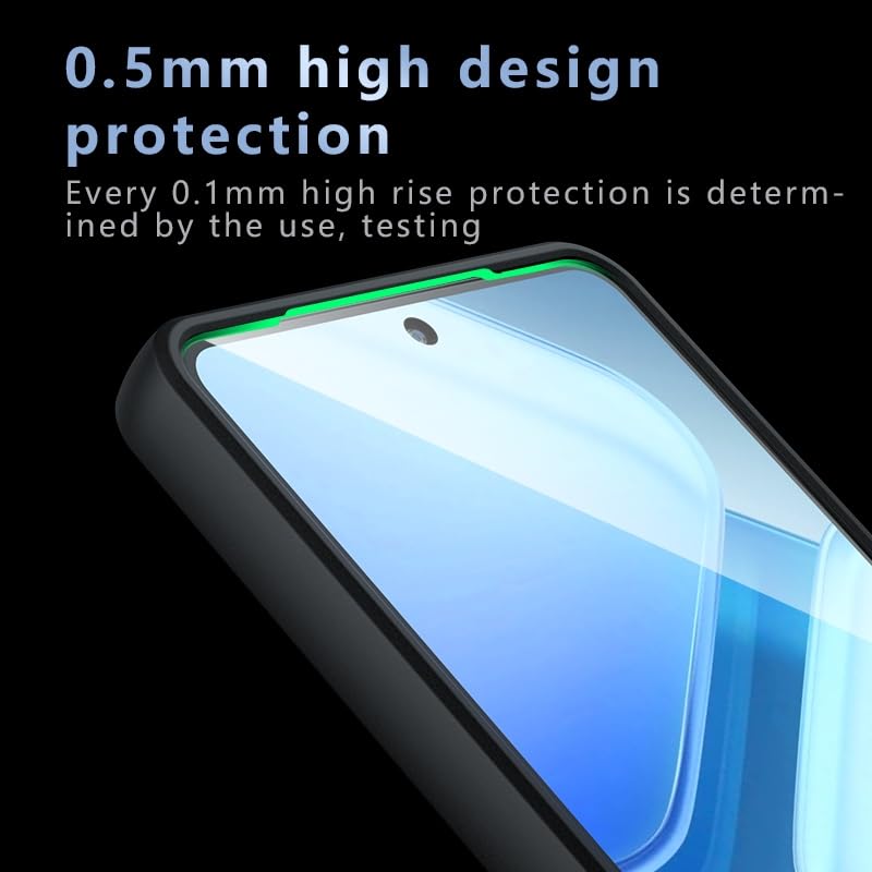 Image of Frosted Matte PC TPU Back Cover Case for iQOO Neo 10r 5G,Air Bag Corner Protection, Anti-Fingerprint, Never Turns Yellow, Micro Arc Edge, Skin-Friendly Feel, Black