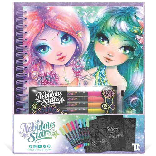 Nebulous Star NS11111 Colouring Book, 9 Piece Set,Black