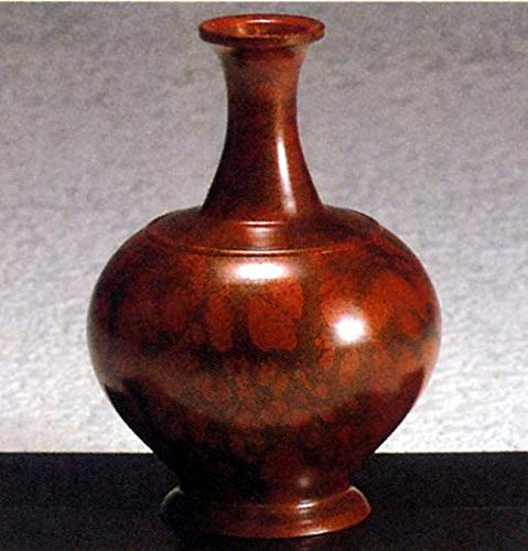 Takaoka Copperware Red Bronze Flower Vase with Presentation Box Japan