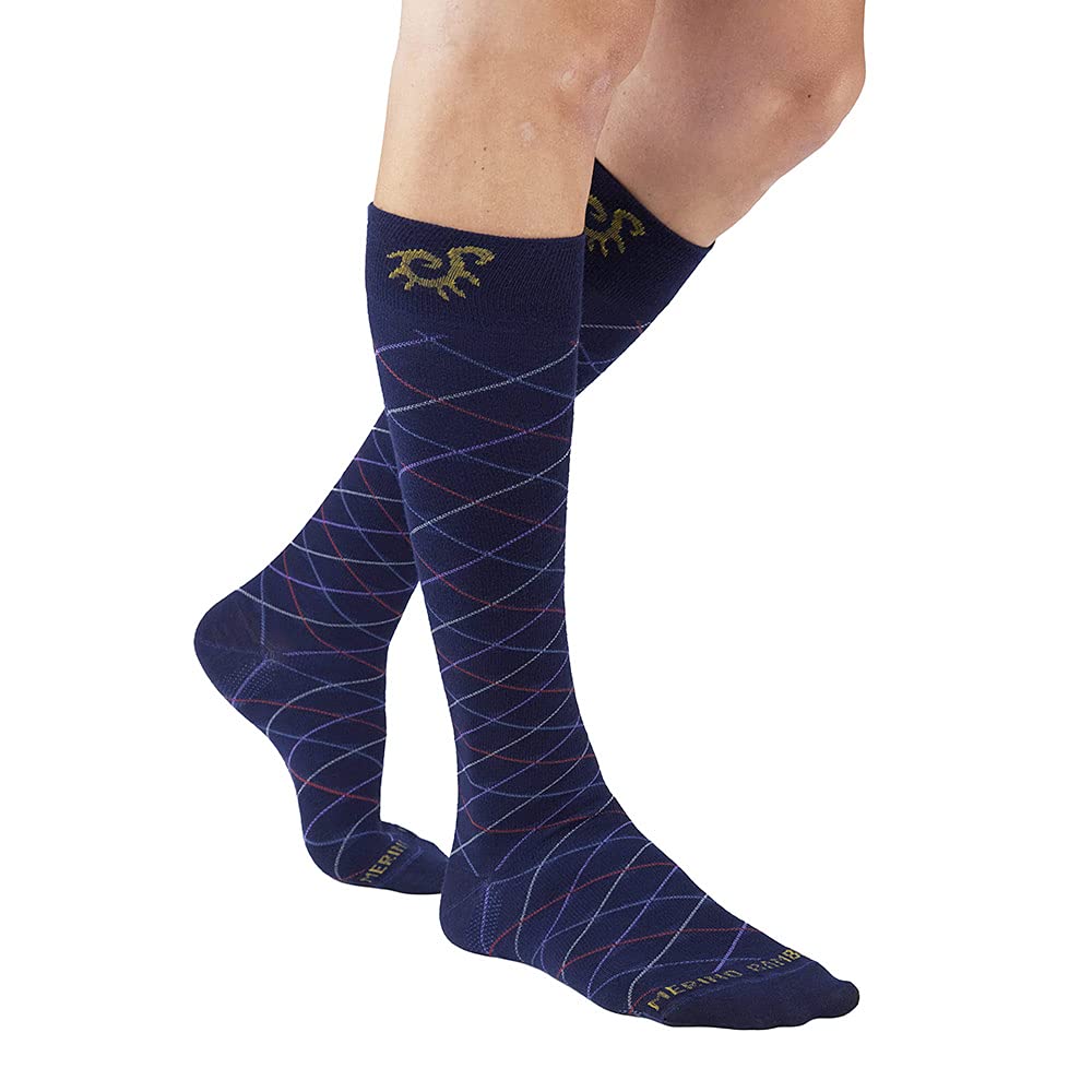 SOLIDEA Unisex Gambalety Skarpety For You Merinos Rumba Kompresja Stopniowa 18/24 mmHg, granatowy, L