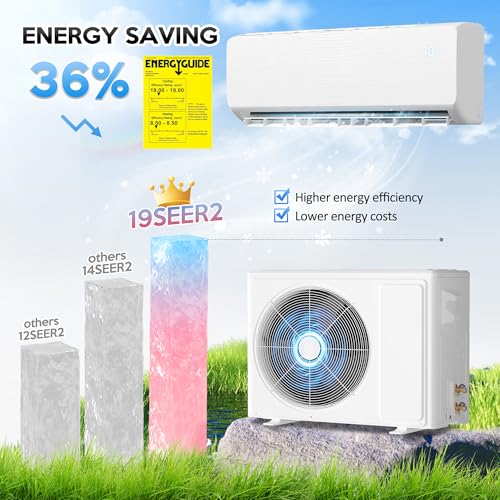Image of 18000 BTU Mini Split Air Conditioner & Heat Pump - 230V Wall Mount Ductless Inverter AC /Heating System - 19 SEER2, Ultra Quiet, Cools & Heats 1250 Sq Ft