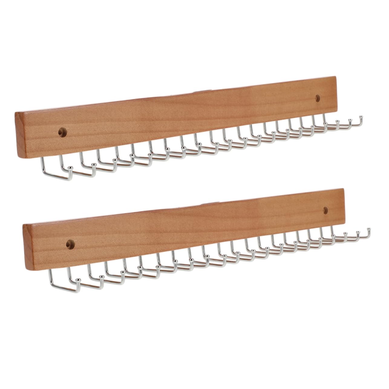 VILLFUL 2pcs Wall Mount Belt Organizer Wooden Tie Holder Space-Saving Hangers for Ties and Belts