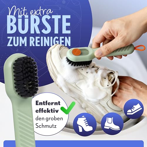 PROMILA- Schuhwaschbeutel Waschmaschine -3 teiliges Set- Schuhbeutel Waschmaschine in Grau/Blau-2XXL waschbeutel Schuhe & Reinigungsbürste-PROMILA wäschesack Schuhe ist Leise, Fusselnfrei,Top-Qualität