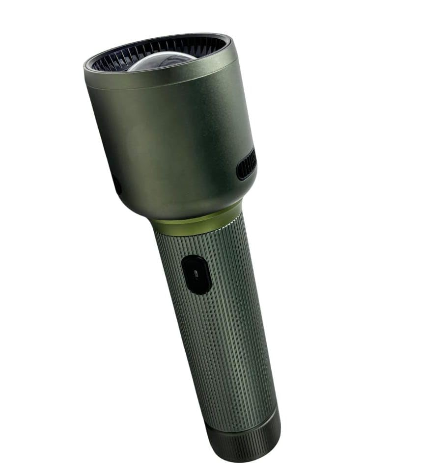 Image of RL-M59 Heavy Duty 200W LED Torch, Metal Rechargeable Flashlight with 5000mAh Battery, Telescopic Zoom Focus, Type-C Fast Charging for Home & Outdoor Use