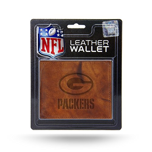 Rico Industries NFL Green Bay Packers Embossed Leather Billfold Wallet with Man Made Interior