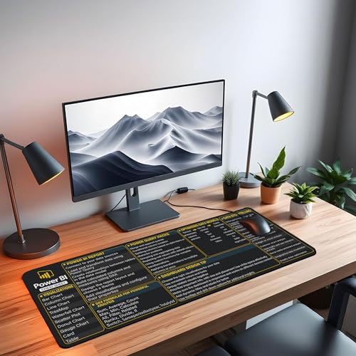Image of Power BI Shortcut Mouse Pad - Data Visualization & Dashboard Cheat Sheet Desk Mat for Data Analysts, Business Intelligence Professionals & Students, Essential Computer Accessory for Work and Study KMH