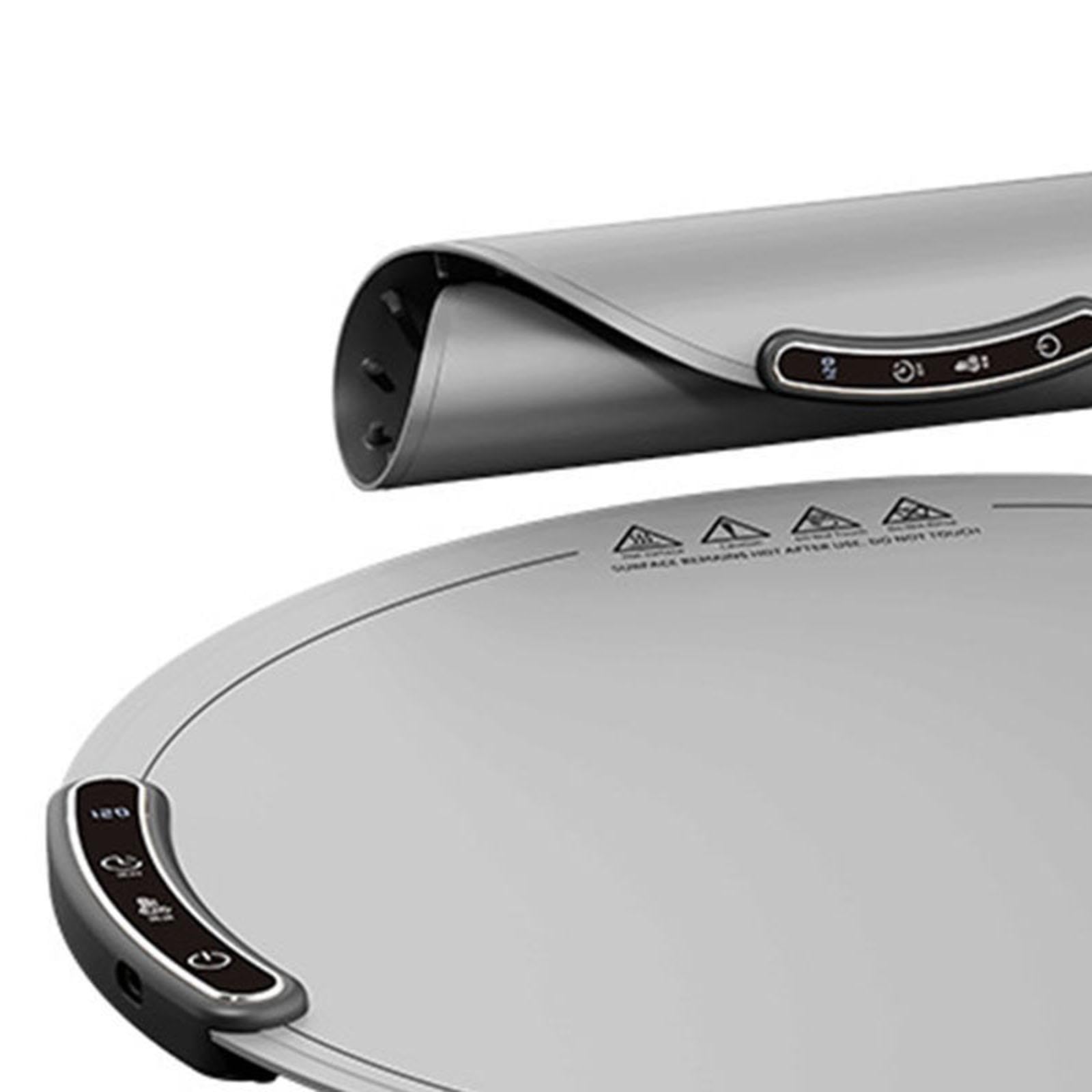Manta Térmica para Alimentos, Placa Calefactora de 300 W, Placa Calefactora de Mesa Plegable para Reuniones, Fiestas en Casa, Restaurantes Y Bufés Dom, Redondo Gris, Individual