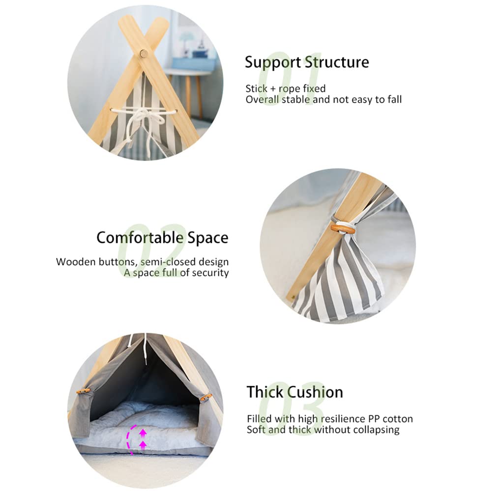 Tenda per Animali Domestici per Cani Letto per Gatti Portatile Rimovibile Lavabile per Esterni Interni Case per Gattini da Viaggio Teepee
