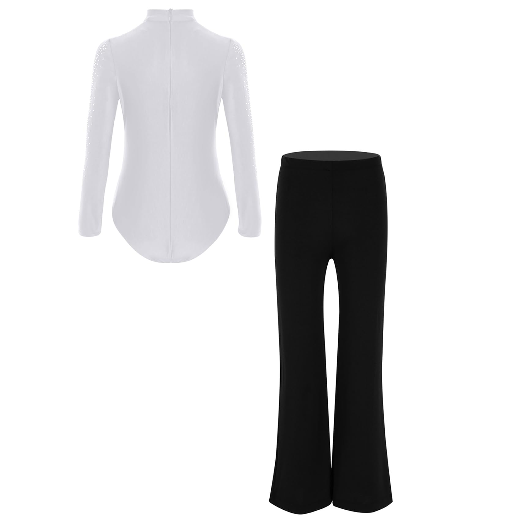 Camisa Latina Brillante Para Niños Body De Baile Manga Larga Con Pantalón Tango Rumba Camisa Body Jumpsuit Camiseta De Torneo Traje Baile Ropa Danza