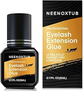 Sensitive Eyelash Extension Glue, Ultra-Low Fume Neenoxtub Eyelash Glue, 7-9 Weeks Retention, Professional Use Only Eyelash Extension Glue for Semi-Permanent Eyelash Extensions /5ml…