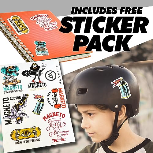 Magneto Kids Skateboard | Maple Deck with Components - Designed for Kids and Teens (Checkered)