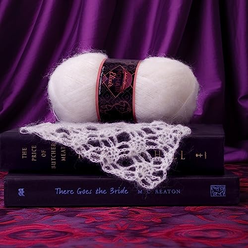 JubileeYarn Mohair Elixir Yarn - 50g/Skein Baby Wool Blend - Curaçao Cooler - 4 Skeins