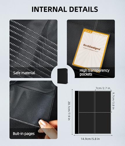 Image of Premium 4 Pocket Card Binder, Holds 160 Cards for MTG TCG Sports Game Cards(Black,4 Pocket)