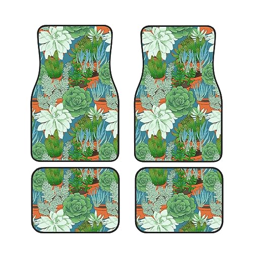 Tapis de sol de voiture motif cactus lot de 4 universel quatre saisons avant arrière