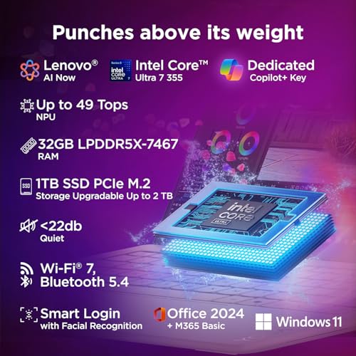 Image of Lenovo Yoga Slim 7 FIFA World Cup 26 Edition Intel Evo Core Ultra 7 355 (32GB RAM /1TB SSD /14 (35.5cm) /2.8K WQXGA+ POLED /Copilot+ PC /Windows 11 /MSO 365 Basic+Office24 /Cosmic Blue /975g), 83QK007HIN