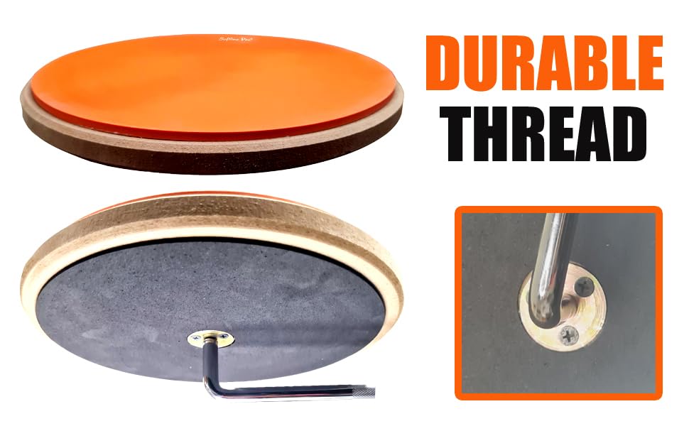 Image of Softline Pro SP-DPP-R10-OG 10 inch Round Double Sided Dumbed Drum Practice Pad with Durable Screw Mount