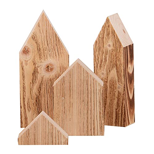 UNUS Nature by Kolibri Deko Häuser Aufsteller aus Holz im 3er Set
