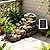 38.2" L Solar Water Fountain Outdoor Garden 5 Tiers Floor Standing Rock Natural Waterfall Outdoor Fountains with LED Lights and Planting Pot for Patio, Porch,Backyard,Home Art Decor