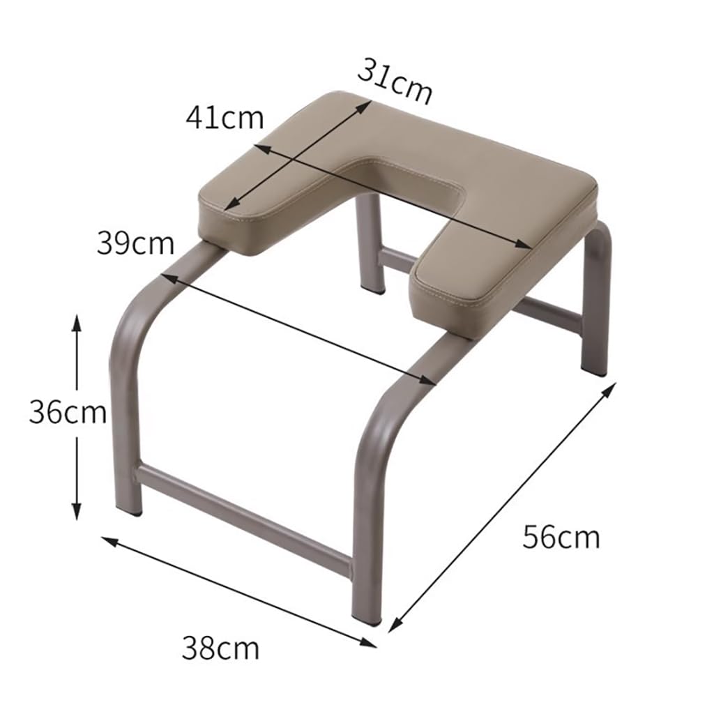 Sedia per inversione Yoga Struttura in Acciaio Inossidabile Pelle PU Sedia di Assistenza Yoga con Spalline Spesse Sgabello per inversione Yoga Trainer per inversione Yoga,Khaki