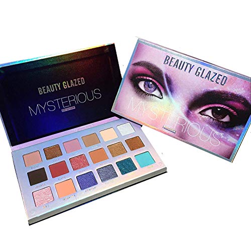 Beauty Glazed Mysterious Eyeshadow Palette Matte Shimmers Makeup 18 Colors Pigmented Eye Shadow Blendable Long Lasting Pop Colors