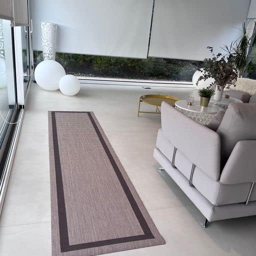 TEJIDOS EL MUNDO Alfombra DE Vinilo-GRECA - 067x240 cm., Beige