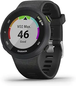 Garmin 010-02156-05 Forerunner 45, 42mm Easy-to-use GPS Running Watch with Coach Free Training Plan Support, Black