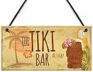 RED OCEAN The Tiki Bar Party Hanging Bar Pub Plaque Beer Cocktails Beach Garden Wall Sign Decoration Gift