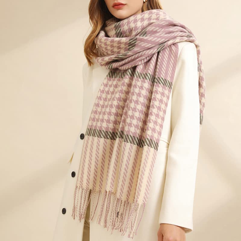 Miękki Szal Kobiety Tartan Szalik Wrap Długie Tassel Kobiet Foulard Casual Ciepła Tłumik Moda Długi Stule Dla Prezent Szalik Na Co Dzień(L)