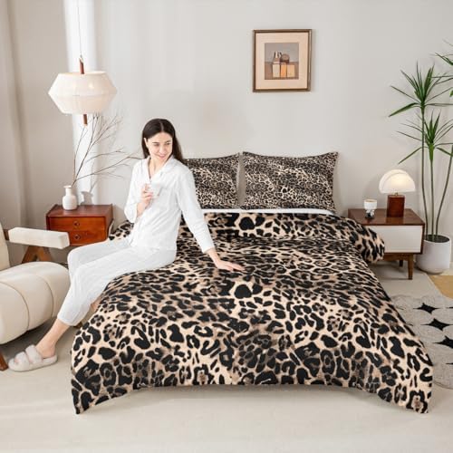 Manfei Deer Antler Bedding Set Queen - Vintage Hunting Theme Comforter & Pillowcases For Kids & Adults