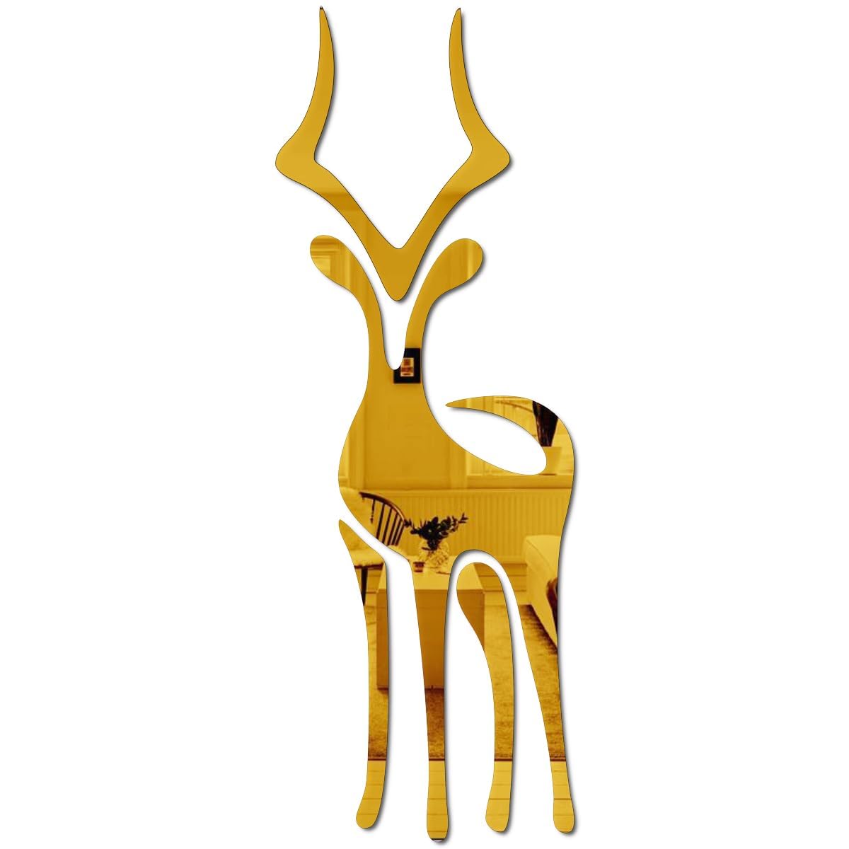 Chote Mote Seller - Jungle Deer Golden (Pack of 2) Mirror Stickers for Wall, Acrylic Mirror, Wall Mirror, 3D Stickers, Deer Sticker, Acrylic Mirror Sticker, Wall Stickers for Room Hall Home and Office (B0D6BXVZZ3) Amazon Price History, Amazon Price Tracker